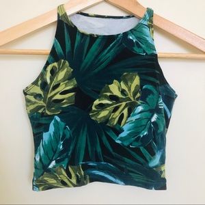 American Apparel Jungle Leaves Crop Tank